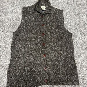 LL Bean knit brown vest. NWOT